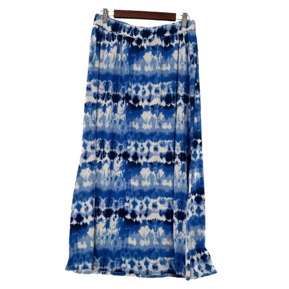 Terra & Skye Tie-Dye Maxi Skirt In Shades Of Blue & White Plus Size 14W Tie Dye - Picture 6 of 8